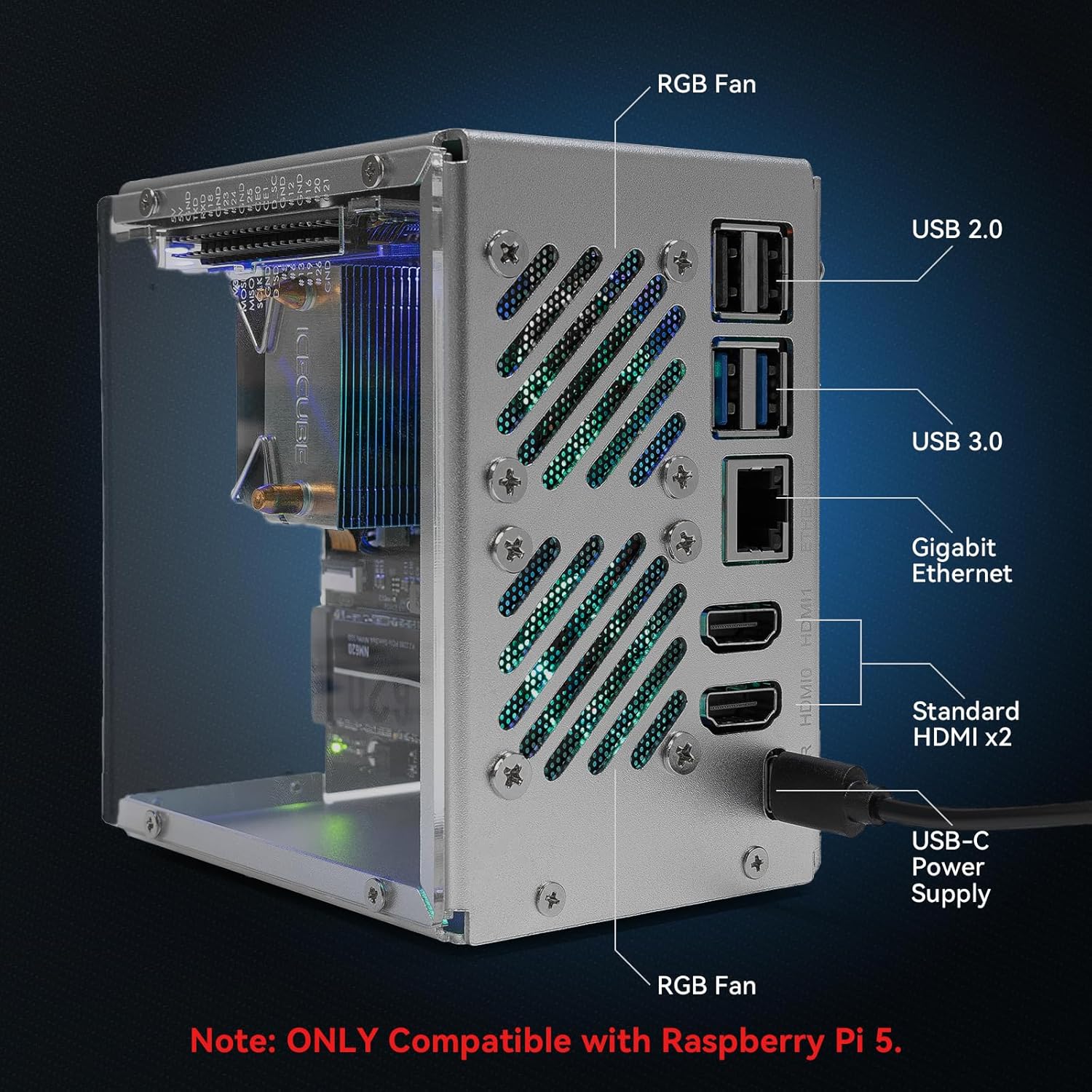 Pironman 5 NVMe M.2 SSD PCIe 2 - Raspberry Pi Ai Kit Hailo-8L 评论和价格