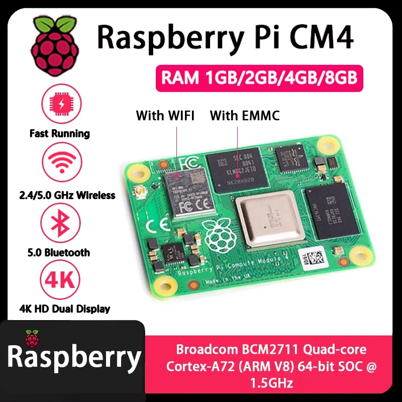 Raspberry Pi CM4 1GB/2GB/4GB/8 - Raspberry Pi Compute Module 4 8Gb 32Gb Emmc 评论和价格
