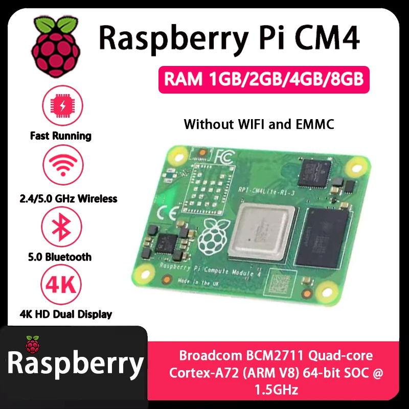 Raspberry Pi CM4 1GB/2GB/4GB/8 - Raspberry Pi Compute Module 4 8Gb 32Gb Emmc 评论和价格