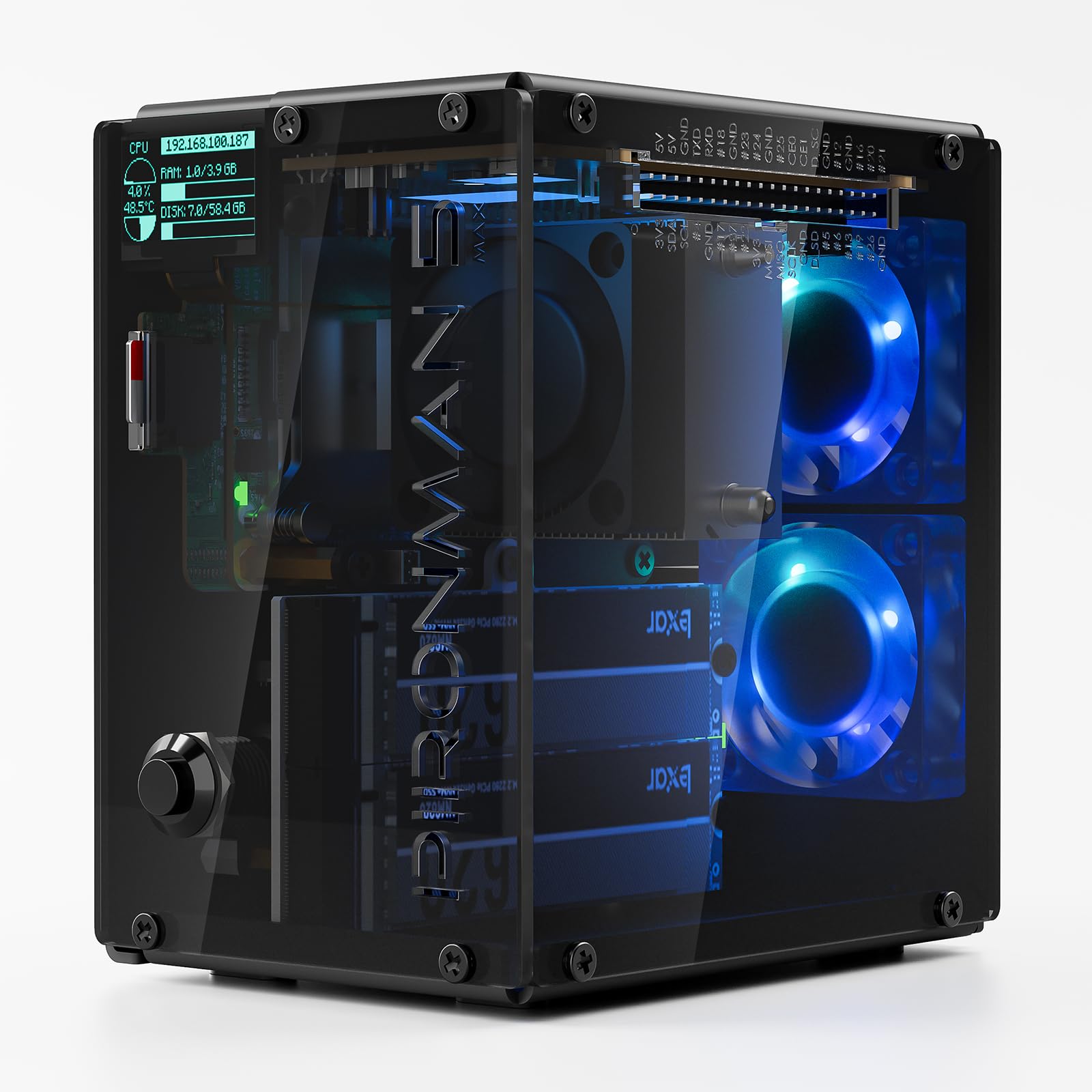 Pironman 5-MAX Dual NVMe M.2 S - Raspberry Pi Ai Kit Hailo-8L 评论和价格