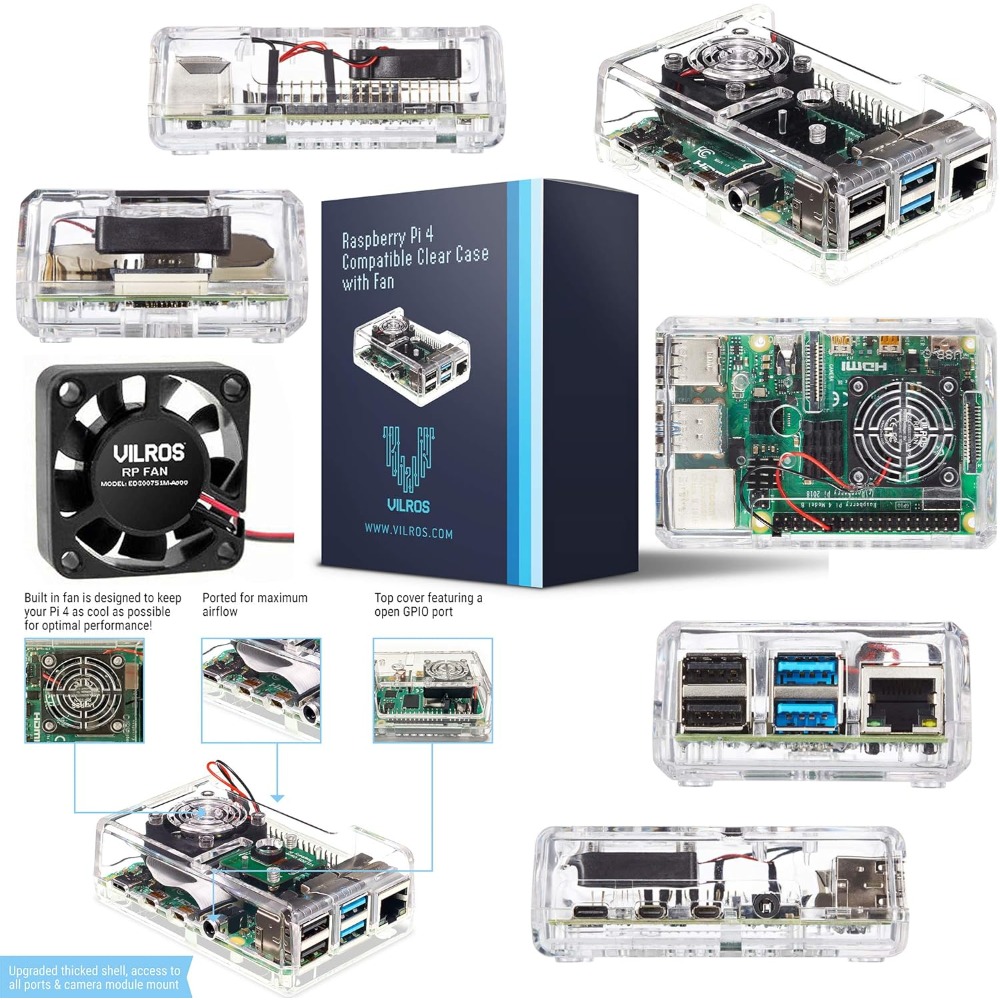Fan Cooled ABS Case Starter Ki - Raspberry Pi 4 8Gb Ram Kit 评论和价格